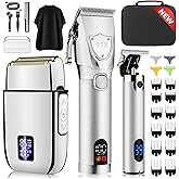 Suttik Professional Hair Clippers Set for Men, Electric Foil Shavers for Men, Barber Kit Clipper and Trimmer Set with Travel Case