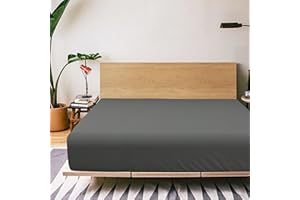 FLXXIE Queen Fitted Sheet Only - Bottom Sheet - Microfiber Deep Pocket up to 15inch Queen Fitted Sheet - Soft and Wrinkle, Fade, Shrinkage Resistant Fitted Bed Sheet, Dark Grey