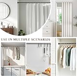 FRENESSA Shower Curtain Rod Stainless Steel Extendable Tension 115-185cm Dark view 2