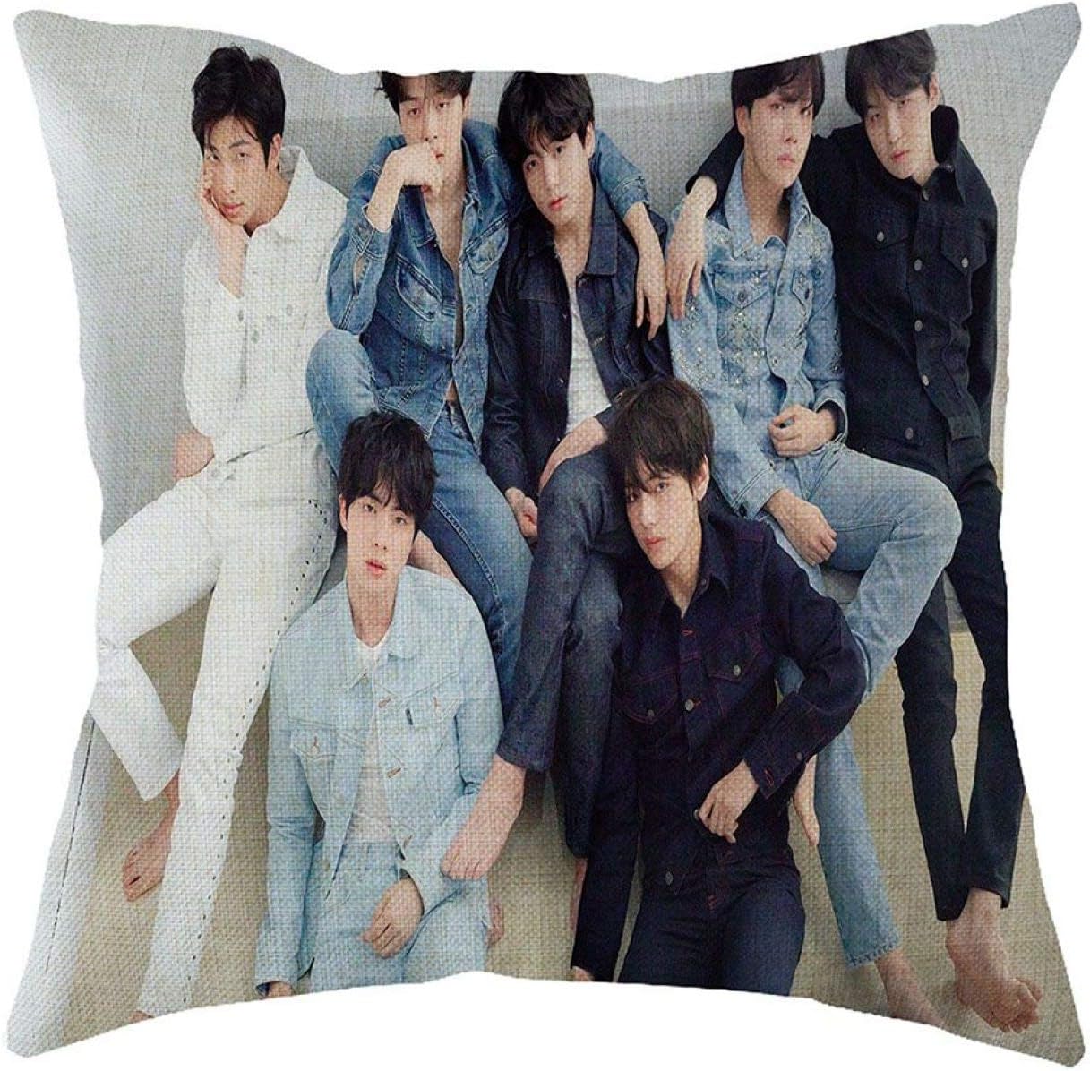 Wanda Johnny affordable Attractive and Luxuriant in Design Durable BTS Love Yourself Square Throw Pillow Cover Pillowcase Photo Printing Single Side 17.7x17.7inch(H04)