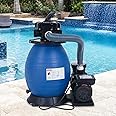 Oarlike Sand Filter Pump 0.35 HP 13 Inch Tank for 10000GAL Above Ground Pools 2450GPH Swimming Pool Pump w/Sand Filters System & Pressure Gauge Blue