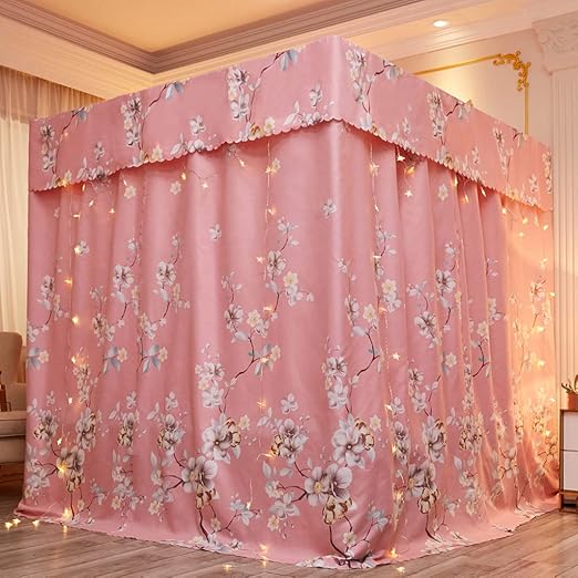 Amazon Com Obokidly Princess 4 Four Corner Post Bed Curtain