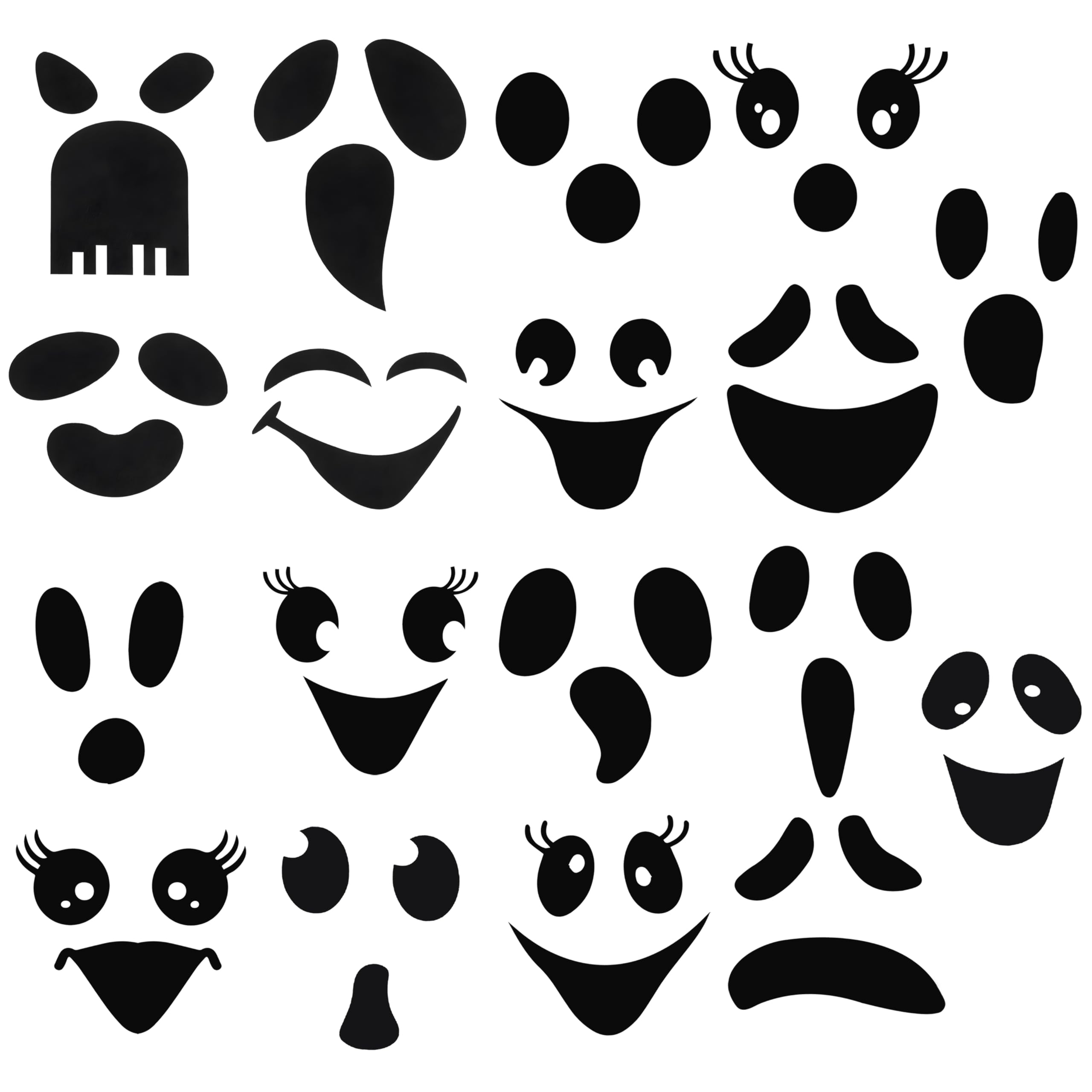 Photo 1 of 18 Pcs Cute Ghost Face Vinyl Decal Stickers for Halloween - DIY Craft Art Stickers, Wall Decals, Glass Window Sticker