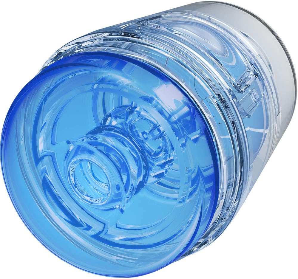Main Squeeze POP-Off, OPTIX ULTRASKYN Compact Stroker, Crystal Blue, Transparent Design, Double-Ended - Image 5