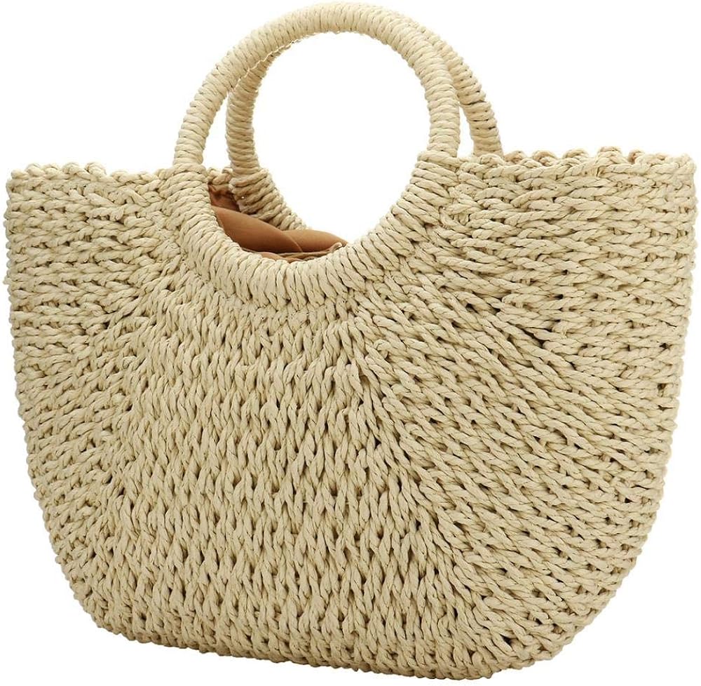 Grand Sac En Paille Jywmsc Pochettes En Paille Pour Femmes Sac De Plage D'été Sac Sac Rafia Femme