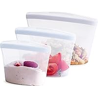 Stasher Reusable Silicone Storage Bag, Food Storage Container, Microwave and Dishwasher Safe, Leak-free, Bundle 3-Pack Bowls,