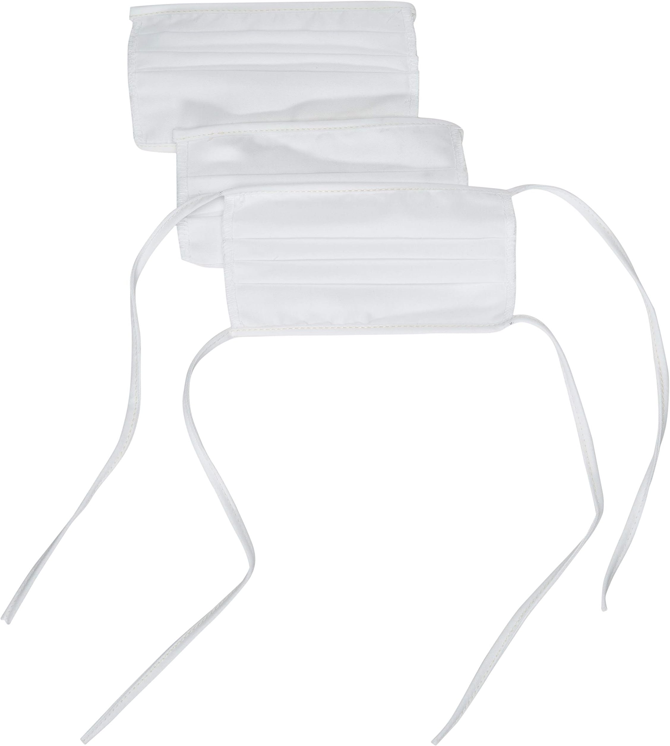 Adjustable Cotton Blend Face Cover 3-Pack, White, One Size (226672)