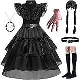 WYB Black Costume Dress for Girls Cosplay Dress Kid Halloween Costumes Costumes Cosplay Party Dress with Accessories 4-12Y
