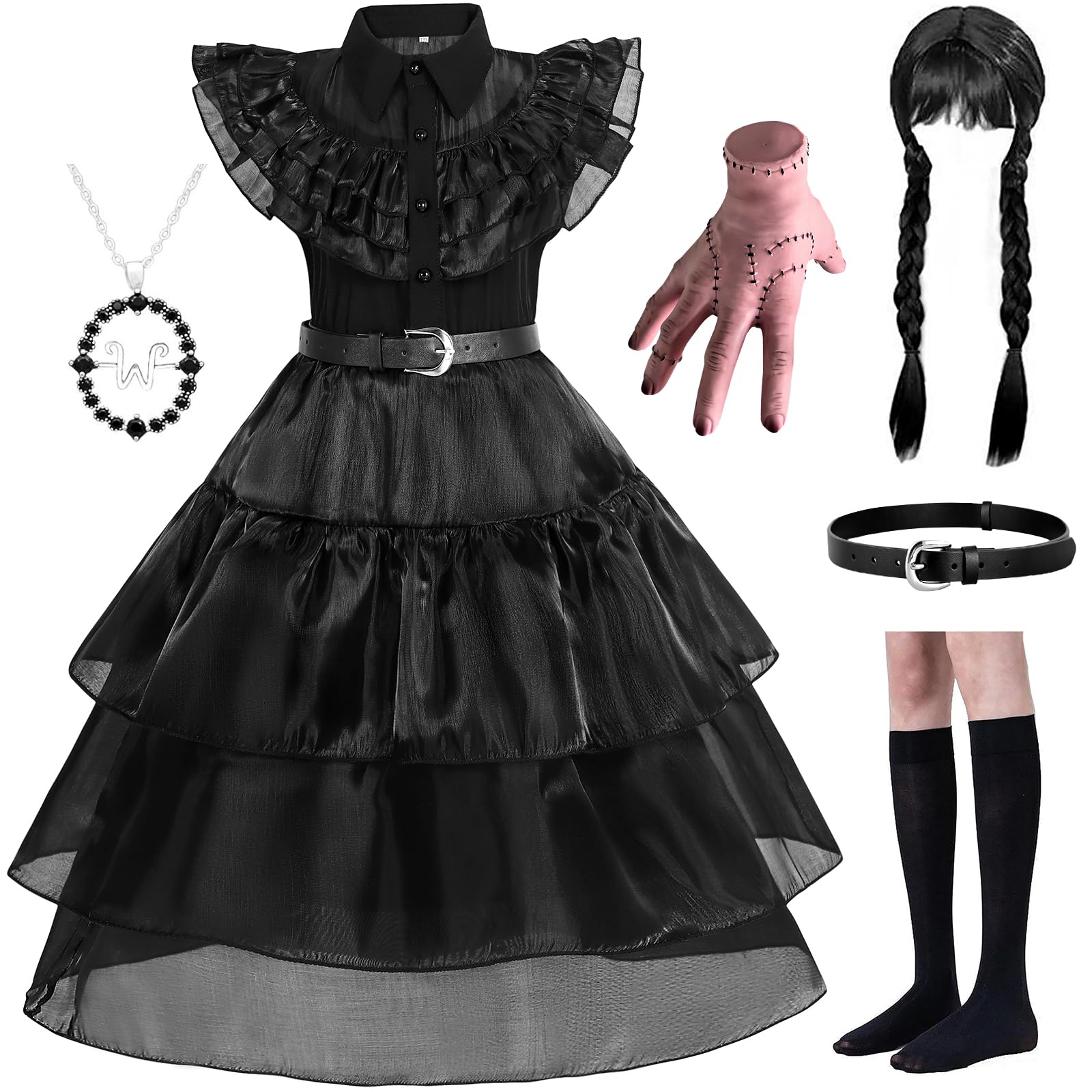Photo 1 of WYB Black Costume Dress for Girls Cosplay Dress Costumes Cosplay Party School Days Dress with Accessories 4-12Y