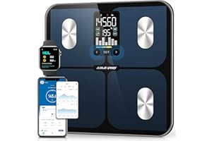 ABLEGRID Smart Bathroom Scale for Body Weight, Digital Body Fat Scale with LED Column Trend Display, BMI,Muscle Mass,Body Type, Accurate Home Weighing Scale for People with APP-Free Mode, 400lb