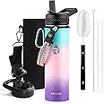 RAYMYLO Insulated Water Bottle, Triple Wall Vacuum Stainless Steel (Cold for 48 Hrs), Leak Proof & BPA-Free, Half Gallon Water Flask Jug with Paracord Handle & Straw Spout Lids