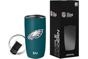 Simple Modern Officially Licensed NFL Philadelphia Eagles 16oz Travel Coffee Tumbler with Flip Lid | Stainless Steel Cup | Football Gifts for Men, Women | Voyager Collection | Philadelphia Eagles