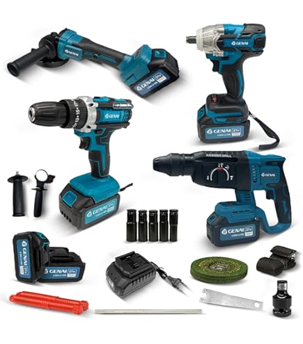 WilliamEstセット Parafusadeira Furadeira e Parafusadeira Chave de Impacto