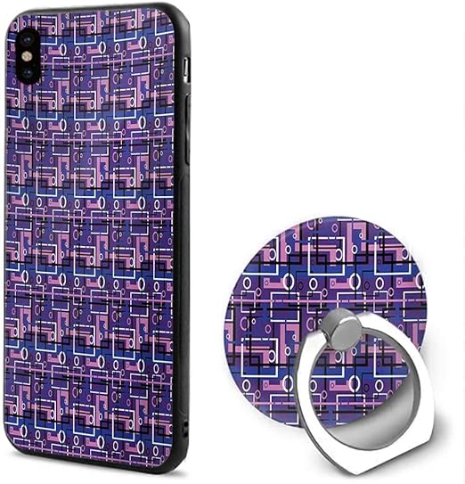 Amazon 幾何学 星と四角のパターン抽象図形イラスト 水玉模様の背景 マルチカラー 携帯電話シェルリングブラケット Iphone X ケース カバー 通販