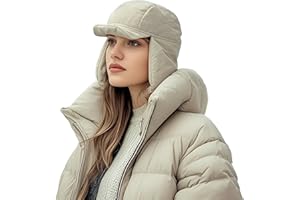 Clakllie Waterproof Trapper Hat for Men Women Windproof Winter Hats with Visor Earflaps Bomber Russian Ushanka Cap
