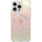 LONLI Hue for iPhone 15 Pro Max Magnetic Case — 'Prismatic Pixel Confetti' Shimmer, Compatible with Magsafe, Cute Aesthetic Slim Shockproof Bumper, Crystal Clear Phone Cover for Women Girls (Rainbow)