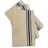 Aunt Martha's 18"x28" Black Striped Dish Towels Pkg of 3
