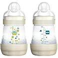 MAM Baby Bottles for Breastfed Babies, MAM Baby Bottles Anti Colic, White, 2 Count