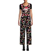 Adults Christmas Velvet Trim Jumpsuit Costume Sleeveless Strap Baggy Overall Xmas Santa Claus Wide Leg Romper Pants