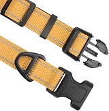 Joytale Reflective Dog Collar XS Khaki Neon Nylon Neoprene Padding view 3