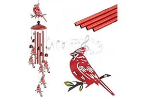 HOWARMER Cardinal Wind Chimes for Outside, 35'' Metal Cardinal WindChimes Gifts for Women/Men, Decoration for Outdoor, Home, Garden, Patio, Backyard