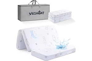 Trifold Pack and Play Mattress 38"x26"x1.5", Pack N Play Mattresses for Baby Toddler with Waterproof Washable Breathable Cove