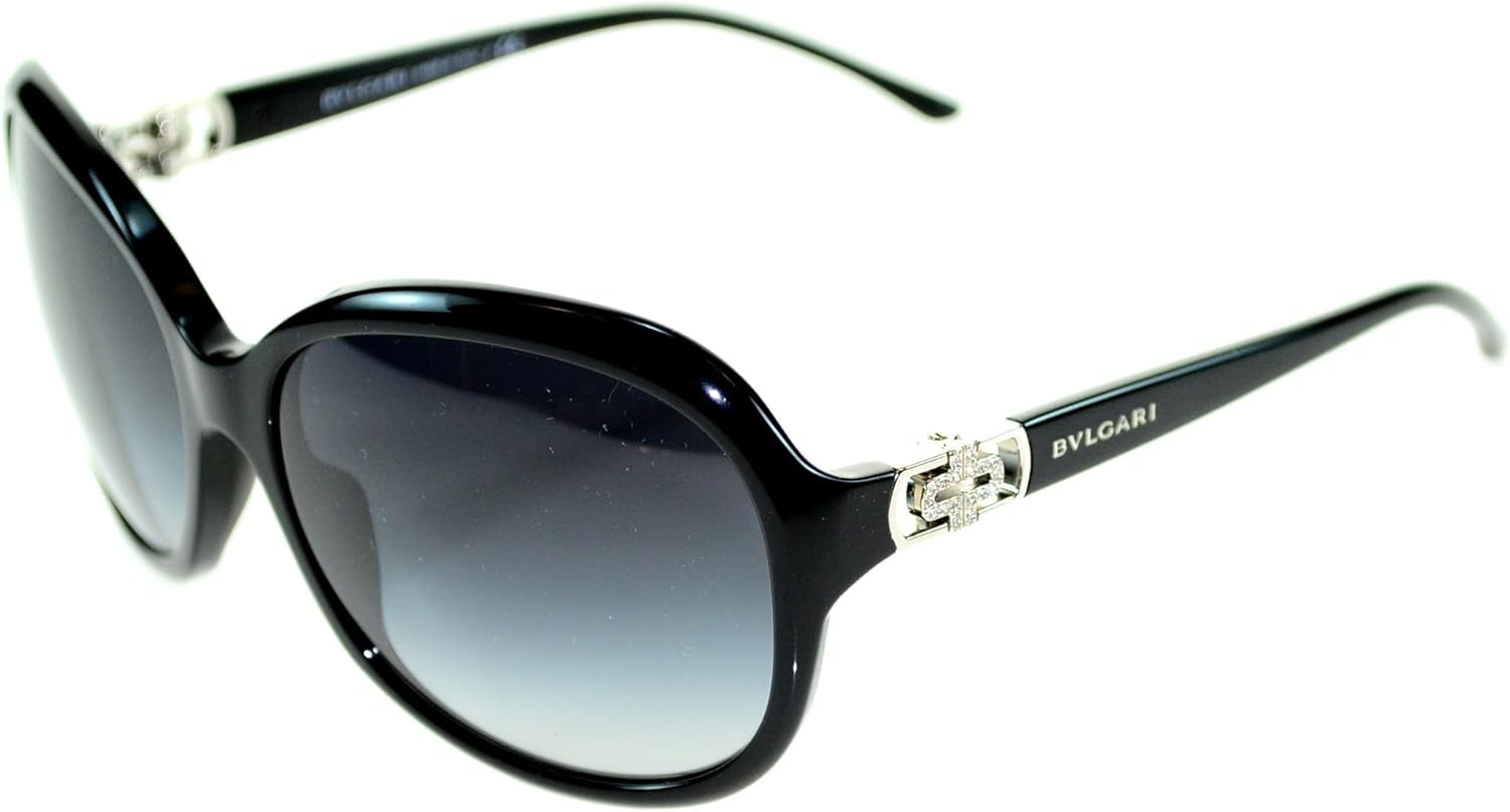 Bulgari Women's 8107b Black Frame/Grey Gradient Lens Plastic Sunglasses