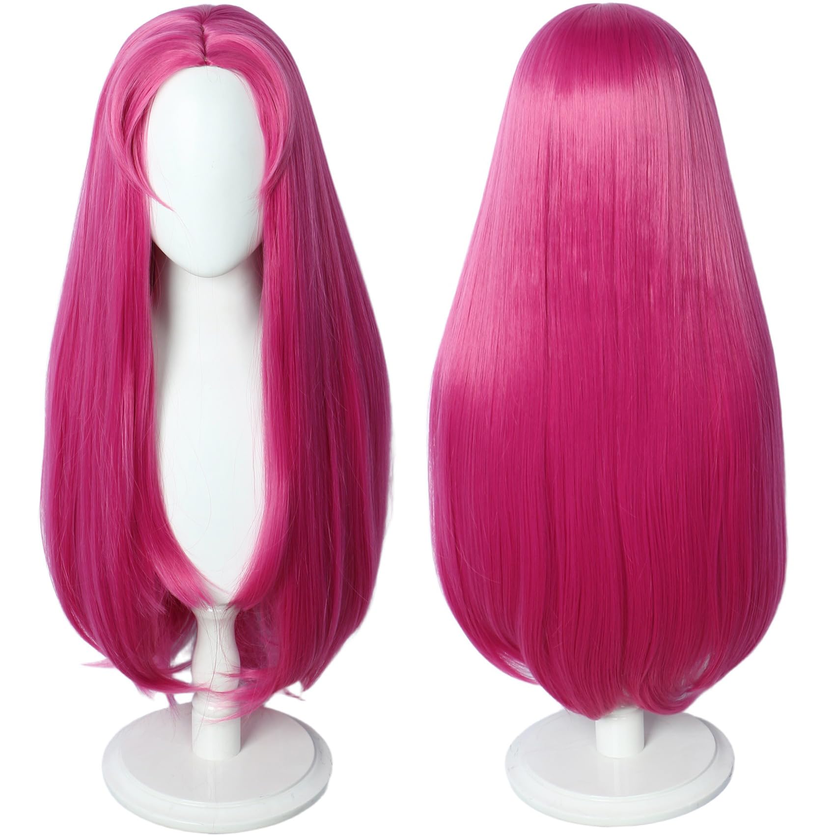 Photo 1 of ***Tangled On the bottom *** Linfairy Anime Cosplay Long Rose Red Straight Wig Halloween Costume Party Cosplay Wig for Women
