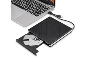 Intendvision External CD DVD Drive Slim USB C Writer Portable Type C & USB 3.0 CD-RW DVD-R Combo CD Burner Player for Windows