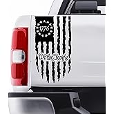 GRITKULTURE We The People Distressed American Flag Decal Vinyl for Trucks, Cars, Tailgate, Windows Preamble of The US Constitution fits Most Pickup Trucks-Rear USA Flag Car Sticker (Black)