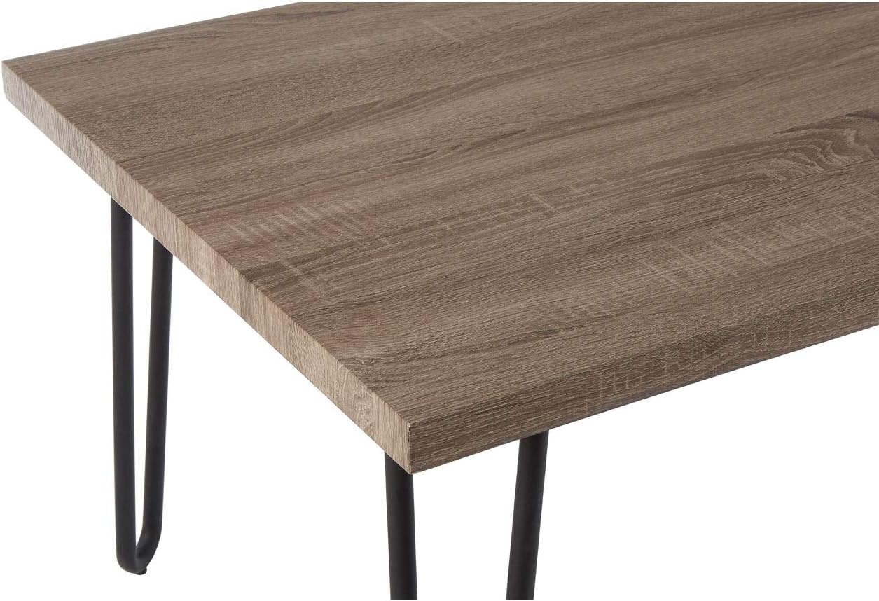 Premier Borough Coffee Table, Faux Wood Veneer, Matte Black Legs - Image 5