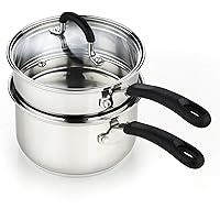 Cook N Home 2 Quarts Double Boiler, Silver