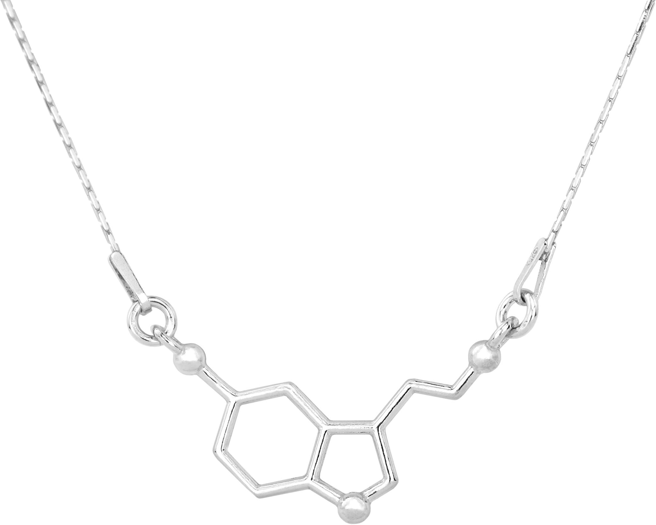 ARLIZI Necklace Serotonin Molecule Pendant Sterling Silver 0863