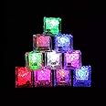 LED Ice Cube Shape Lights Liquid Sensor Glowing Light up Ice Cubes for Drinks Bar Party Wedding Decorations(12Pcs)