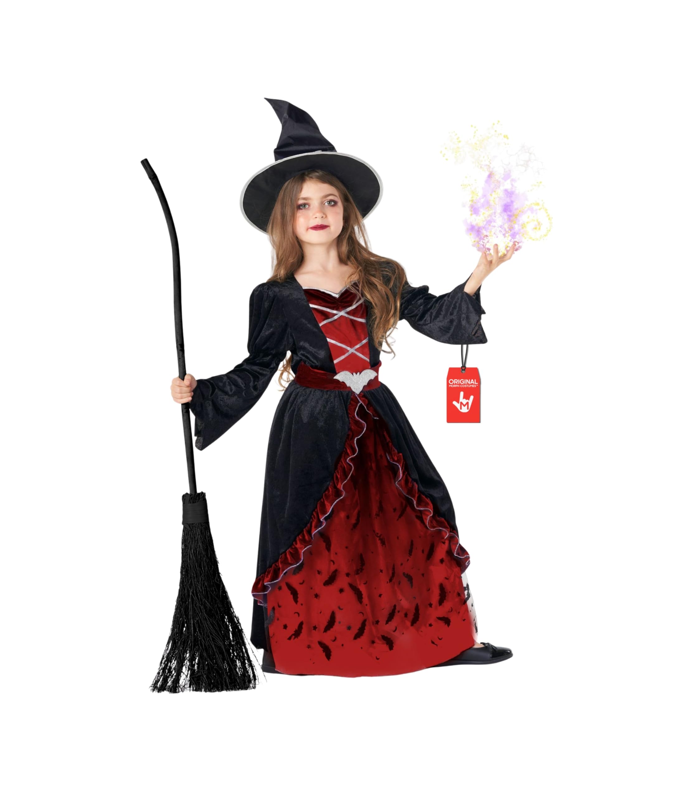 Morph Red Witch Costume Kids, Witch Costume For Girls, Halloween Costumes For Kids, X-Large