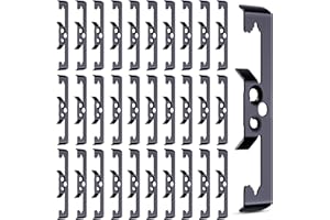 Hicarer 50 Pcs Bat Wing Clips Multi-Function 1/4" Drop Ceiling Wire Clips Heavy Duty Steel Cable Wire Support for J Hook Mounting Conduit Rod Structured Cable, Black