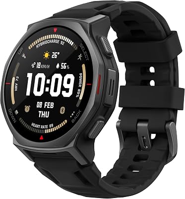T-Rex 3 Pro Montre Connectée Outdoor 44mm – Écran AMOLED Saphir, Flashlight, Lunette Titane, GPS, Cartes Hors Ligne, 17 Jours Autonomie, 180+ Modes Sport, Smartwatch pour Android iPhone