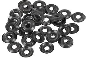 uxcell 50Pcs Cup Washer Countersunk, Iron Black Countersunk Finish Washers for M4 Screws (M4 ID x 14mm OD x 2mm Thick)