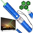 MIPREZT [Professional] Rechargeable Green Light Flashlight Long Distance Range for TV/LED/LCD Screens Tactical Flashlights Presentation Office/Outdoors/Astronomic/Construction-Blue Shell [001]