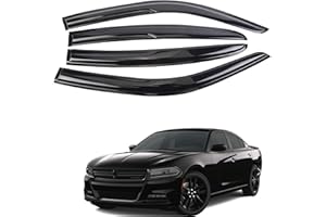 TNLSDW Rain Guards Window Visors Compatible with 2011-2021 D-odge Charger Tape-On Window Deflectors Vent Visor Shades Guards Vent Guard Car Accessories,Black 4pcs Window Rain