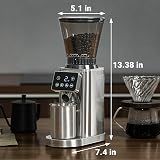 AMZCHEF Electric Coffee Grinder 48 Grind Settings, 40mm Burr, LED LCD view 8