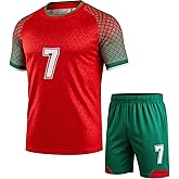 New #7 Special Edition Kids Soccer Jersey for 4-15 Years Boys & Girls Football Jersey with Top & Shorts Youth Sizes