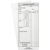 500 Cashier Depot - Cashier’s Report Envelopes MT235 – 4 1/2" x 10 3/8", White 24lb Paper, Cash Deposit Report, Money Envelopes for Retail, Restaurants, Hotels, Small Business (500 Envelopes)