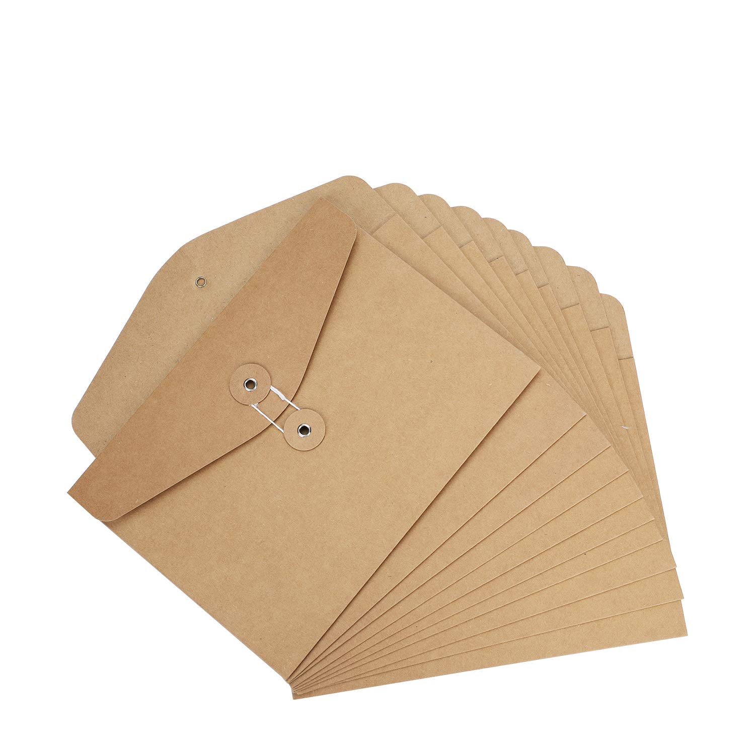 10Pack A5 Envelope Files Folder Paper Wallet Folder Files Receipts Organiser Documents Folder Paper Files Bag with String Projects Pockets Storage Pouch Sleeves for Office School Home