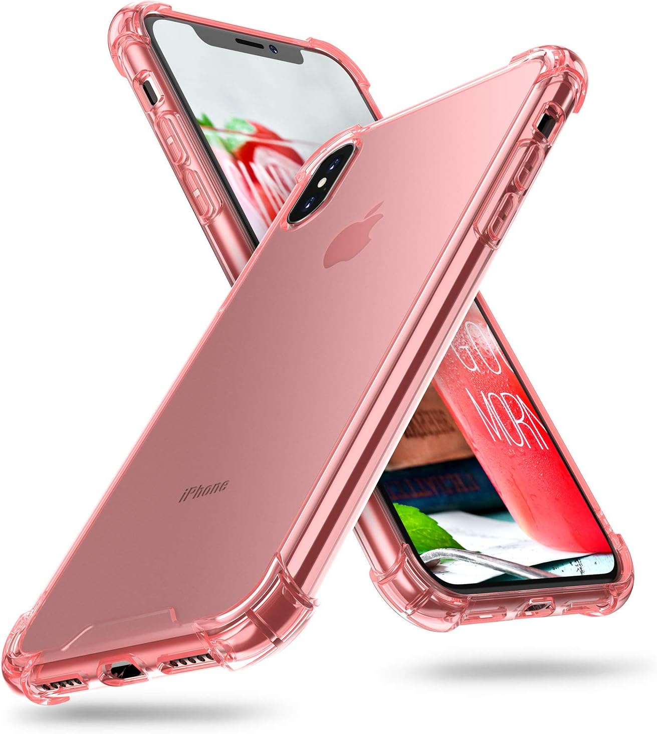 ORIbox Case for iPhone X/Xs, Red Case with 4 Corners Shockproof