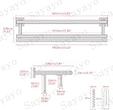 Sayayo 24-Inch Black Towel Rail SUS304 Stainless Steel Wall Mounted EGZ8000-B view 6