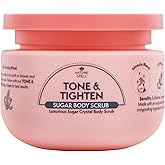 Nature Spell Tone & Tighten Sugar Body Scrub, Smooth and Radiant Exfoliating Body Scrub with Hyaluronic Acid, Ginseng Extract and Plant Collagen, For All Skin Types, 10.5 fl oz