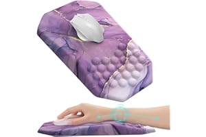 Anyshock Ergonomic Mouse Pad with Wrist Rest, Gaming Mouse Pad Wrist Support, Memory Foam Mousepad with Massage, Carpal Tunnel Computer Mouse Pads for Desk Desktop Home Office, Purple Gold Marble