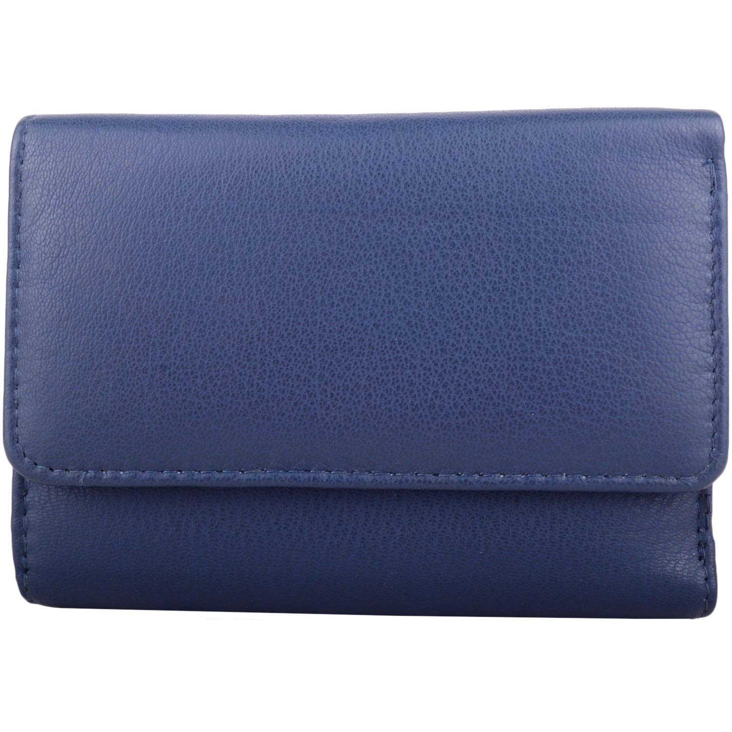 Womens Genuine Leather RFID Money/Credit Card Holder/Purse Multiple Features - Navy