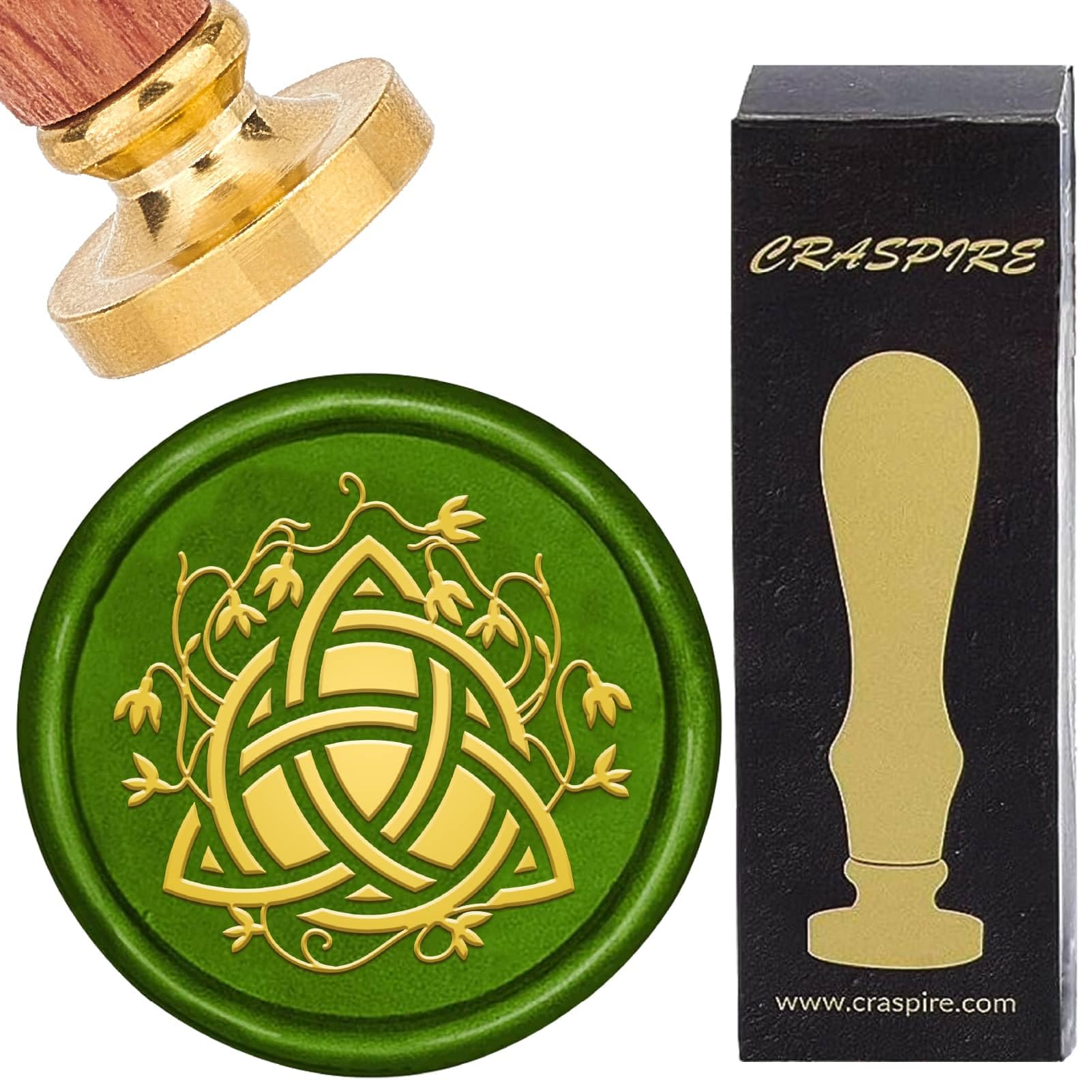 CRASPIRE Trinity Knot Wax Seal Stamp Celtic Knot 25mm Sealing Wax Stamp Retro Removable Brass Head with Rosewood Handle for Party Envelopes Invitations Gift Packing Wrap Decoration